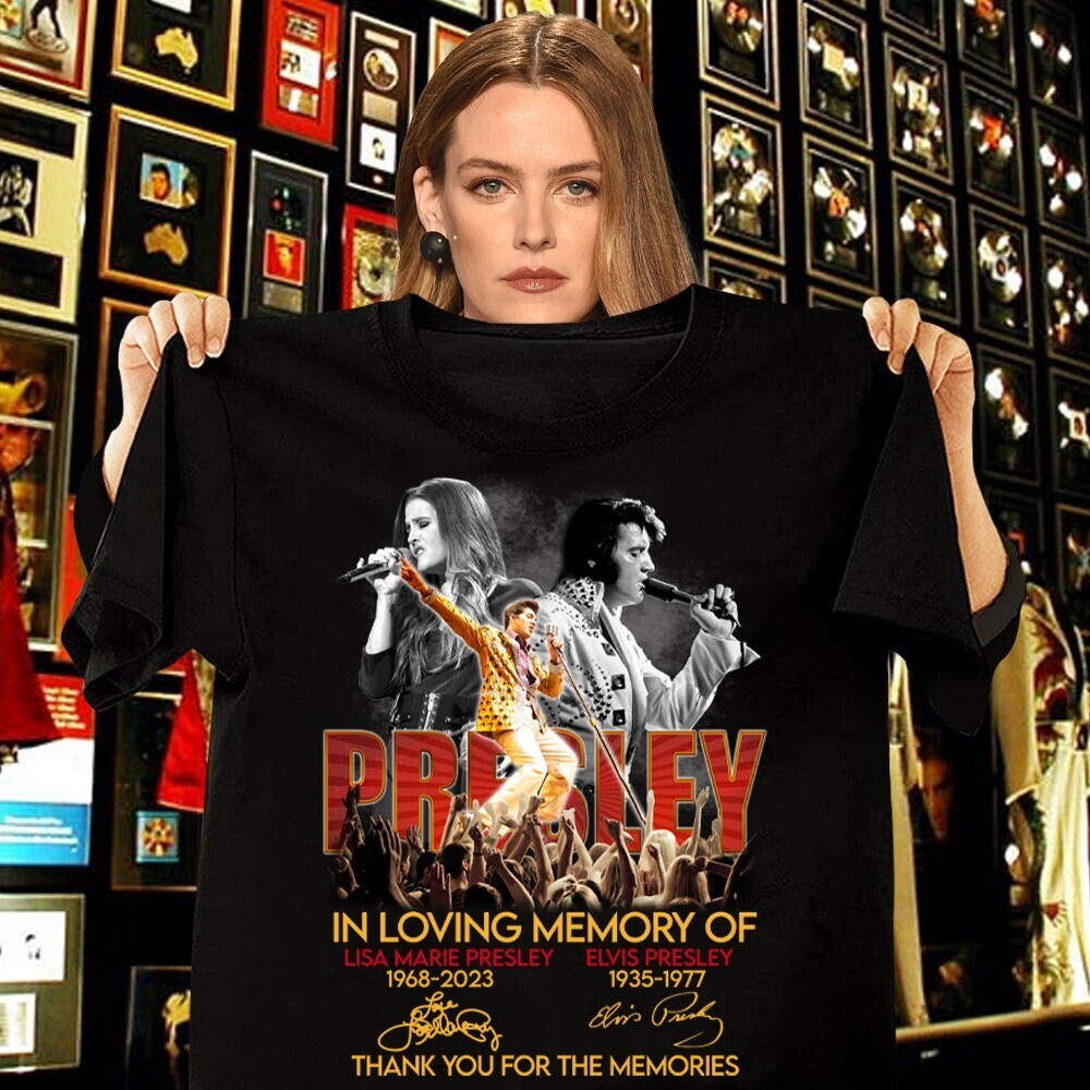 In Loving Memory Of Lisa Marie Presley And Elvis Presley Thank You For The Memories Signatures Shirt