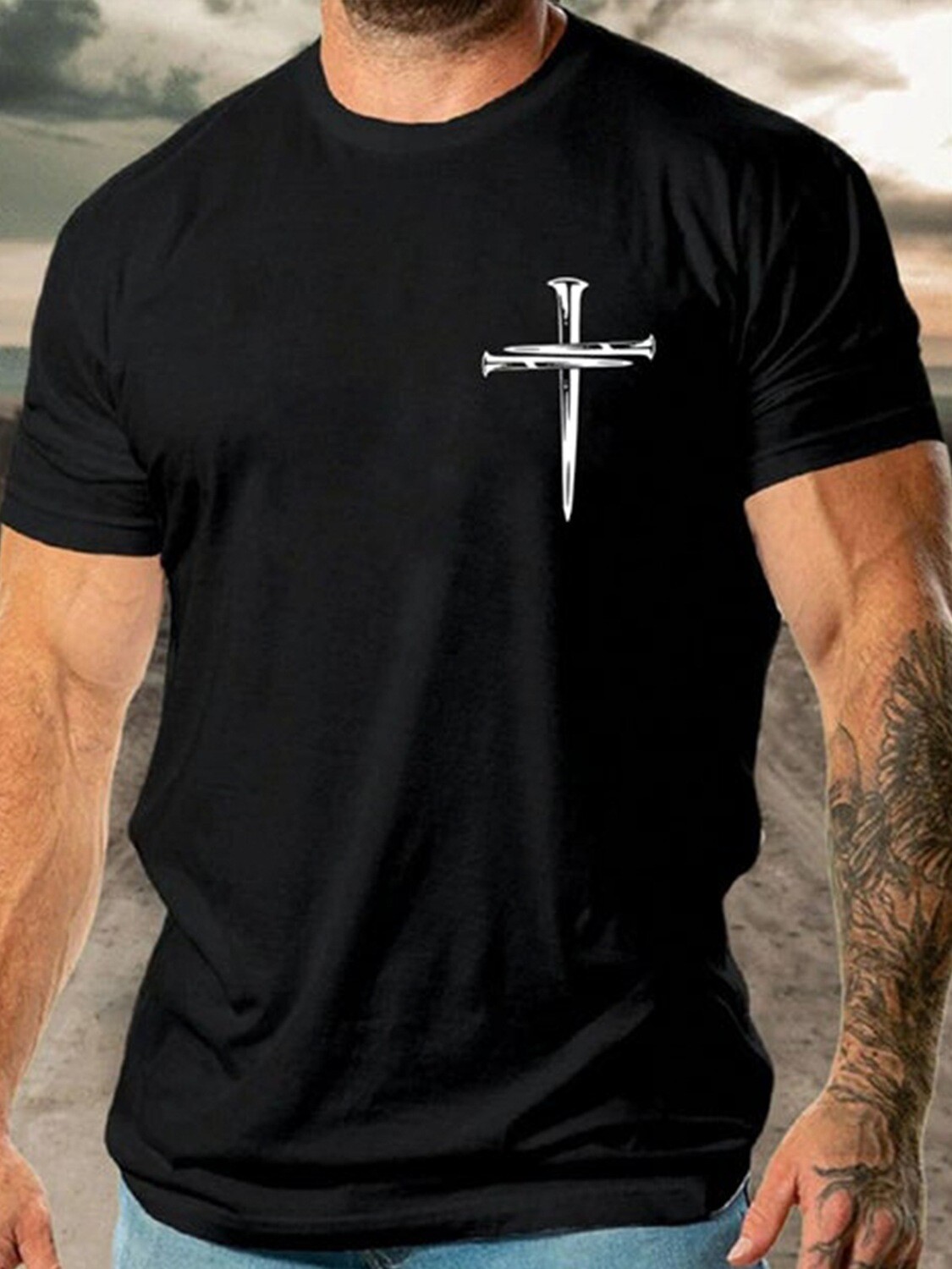 Men's Sports Short Sleeve Jesus T-Shirt sizes S-5XL