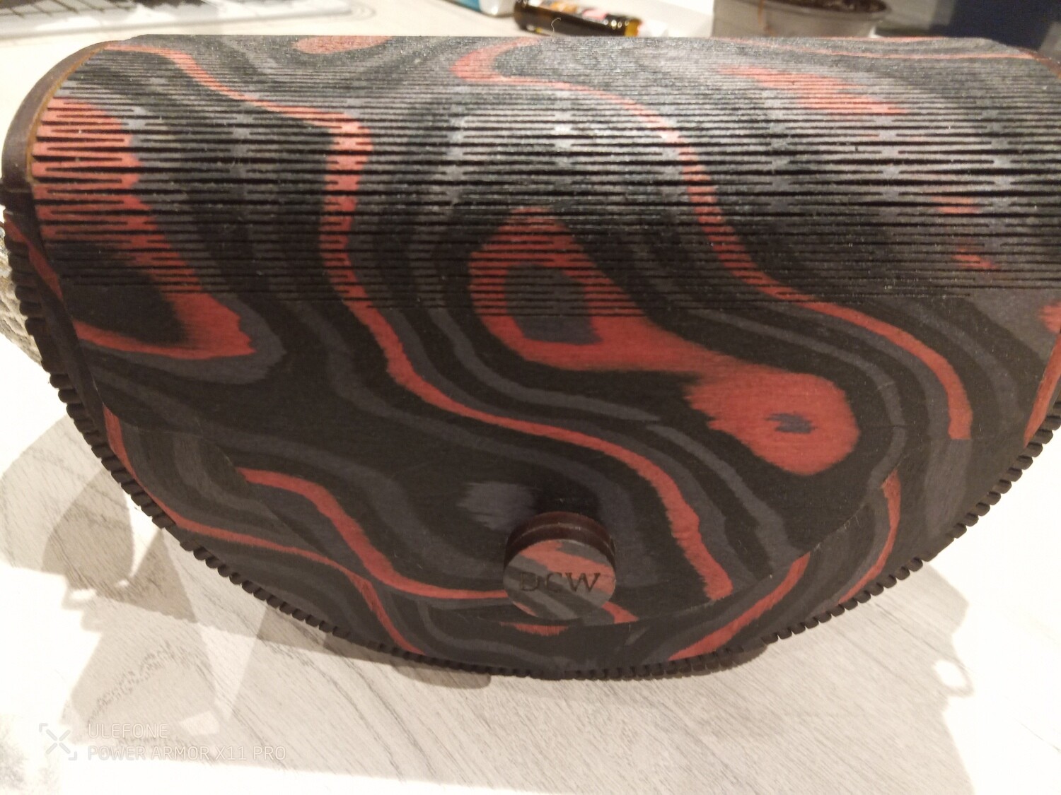 Swirls Wooden Clutch Bag / Handbag