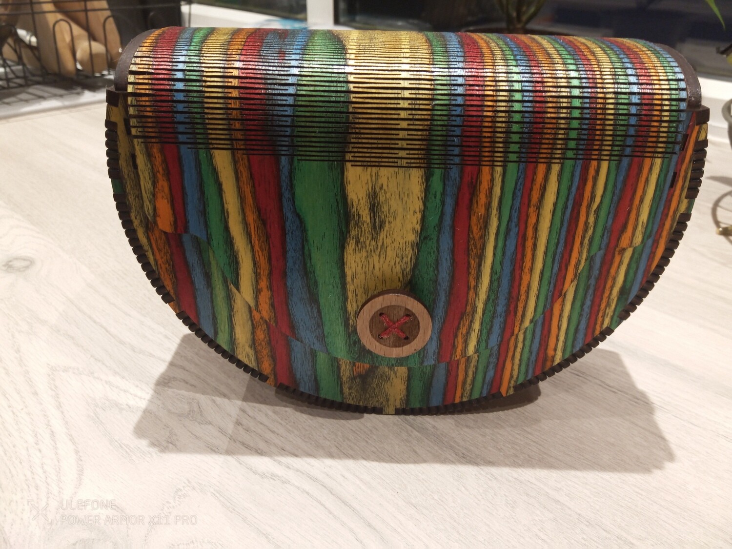 Rainbow Wooden Clutch Bag / Handbag