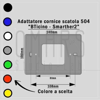 1x Adattatore placca Termostato Smarther2 - BTicino scatola 504