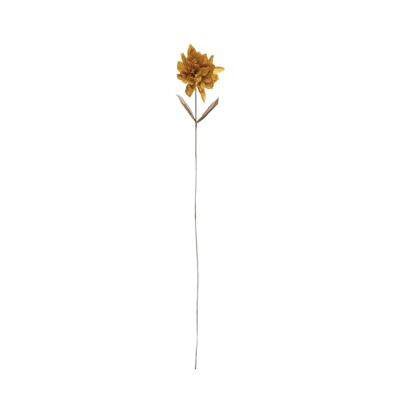 Floral Long Yellow Paper Flower Pick