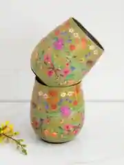 Wine Tumbler Green Floral