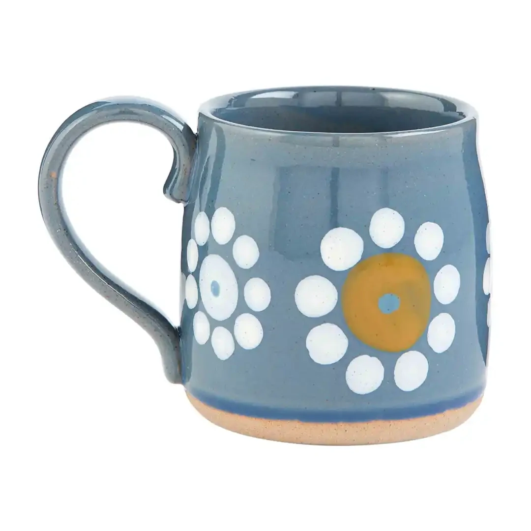 Blue Indigo Blue Dotted Floral Mug