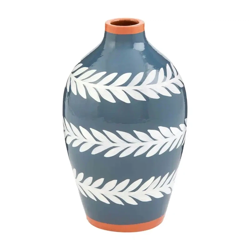 Blue Indigo Hand Painted Vase Large