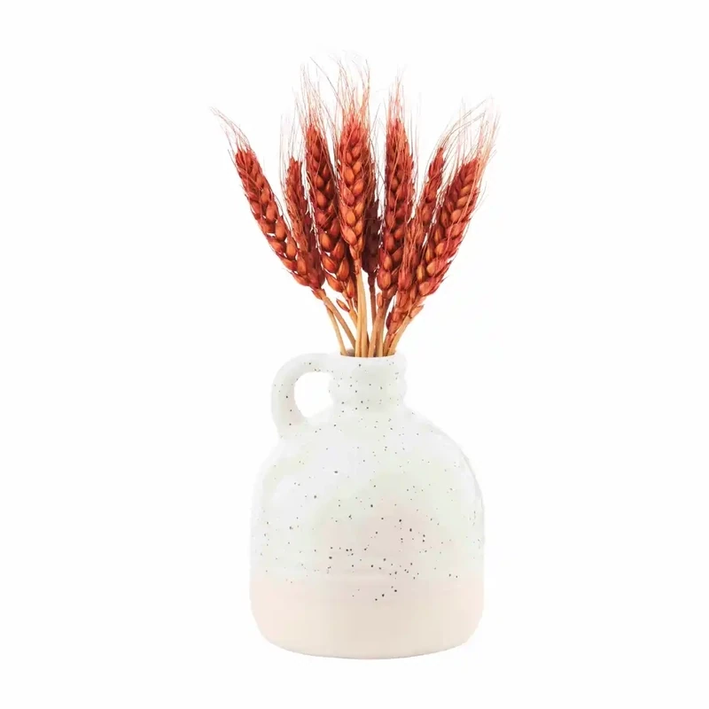 Vase Preserved Wheat Red