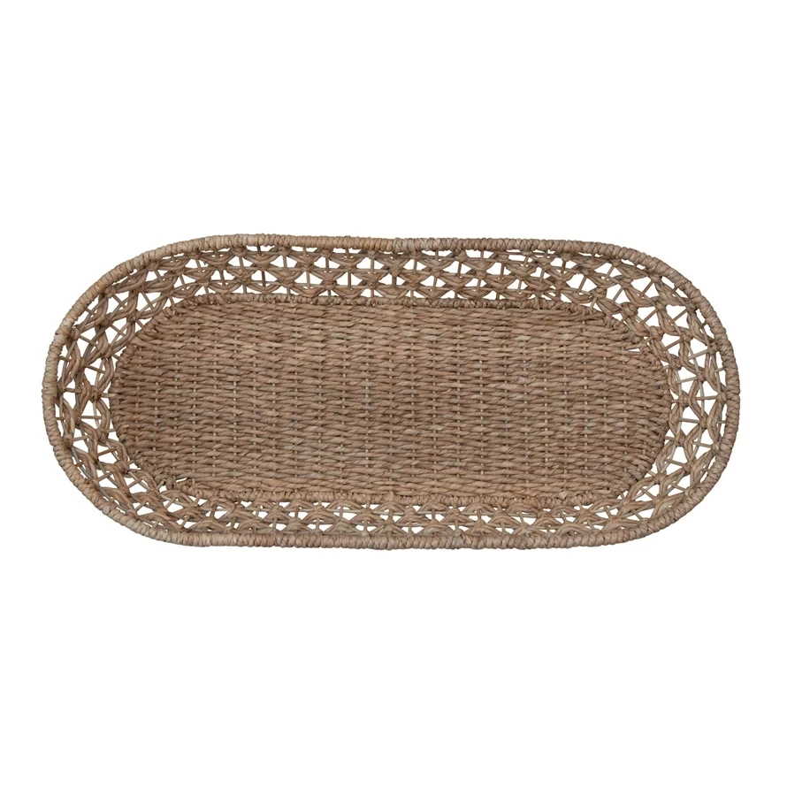 Basket Decorative Oval Woven Seagrass