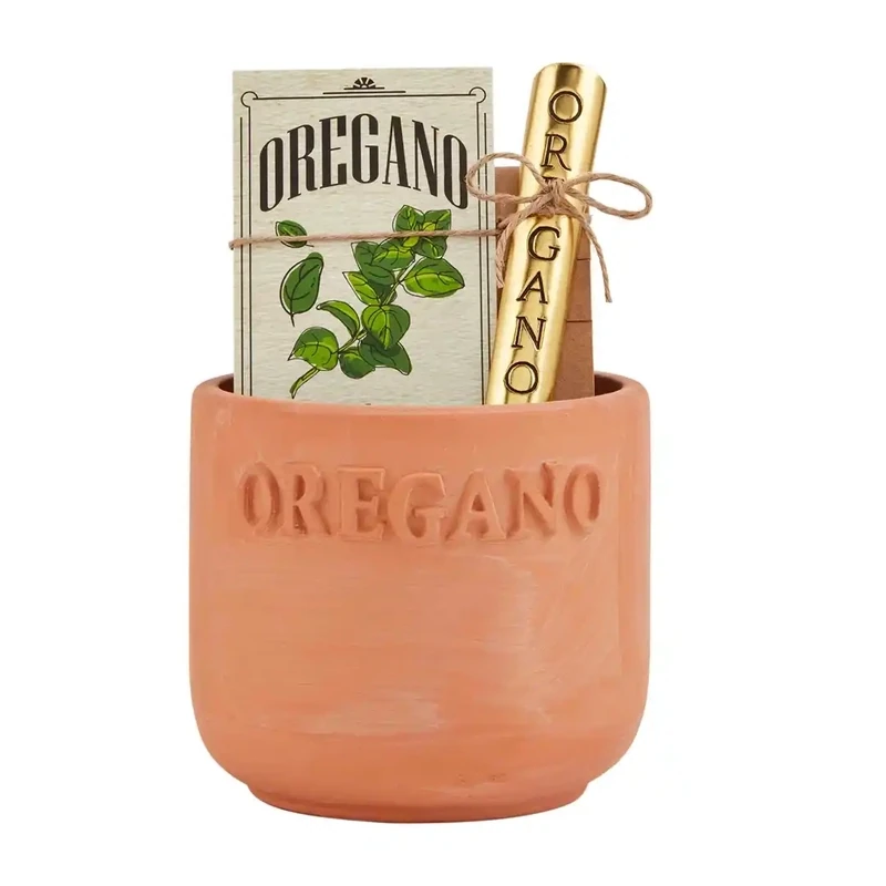 Planter Terracotta Oregano Herb Set