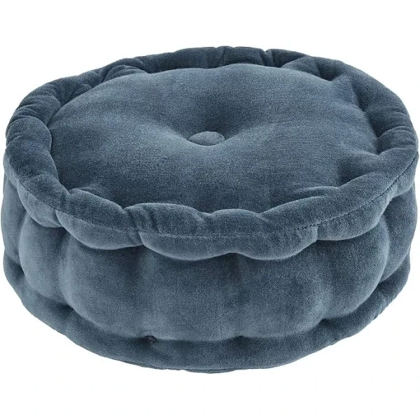 Pillow Blue Round Velvet