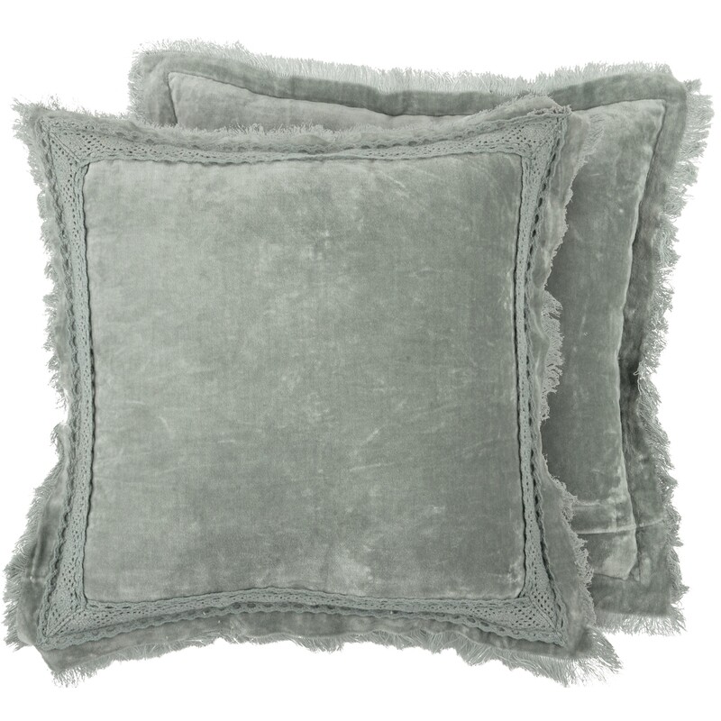 Pillow Velvit Green Lace