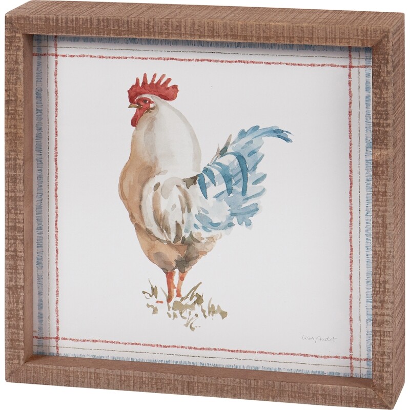Farm Insert Box Sign Rooster