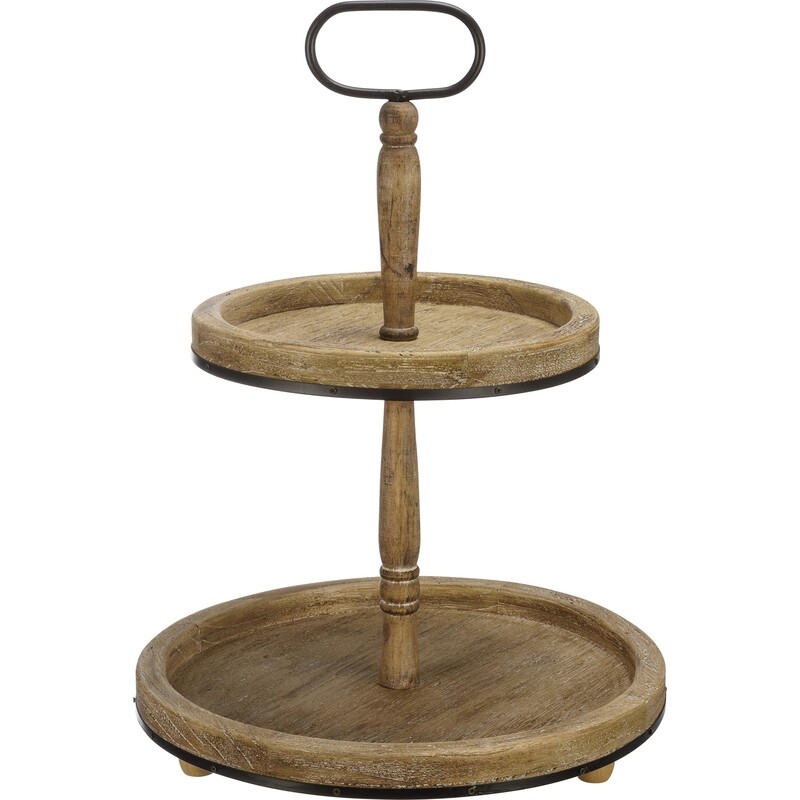 Server Two Tiered Round Tray 