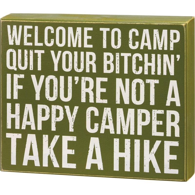 Camp Box Sign Welcome To Camp