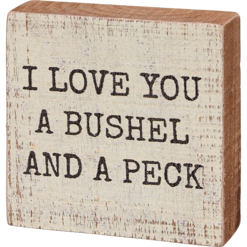 Wedding Block Sign Bushel And A Peck