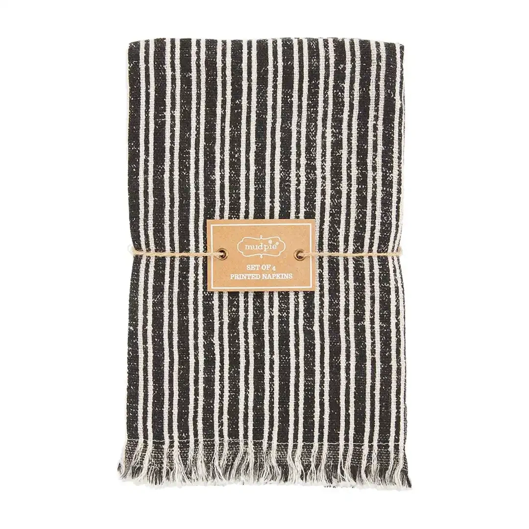 Stoneware Farm Cotton Black Striped Napkins