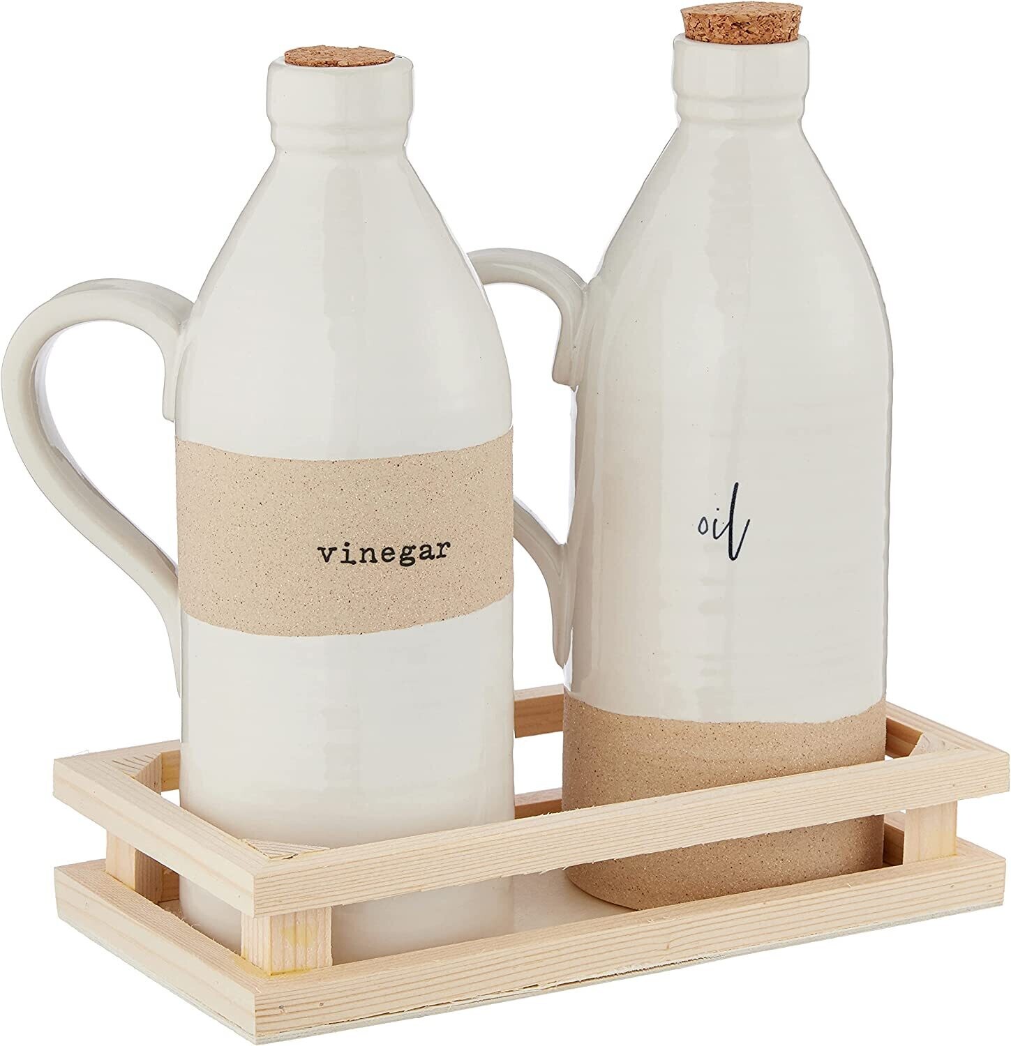 Stoneware Oil N Vinegar Crate Set