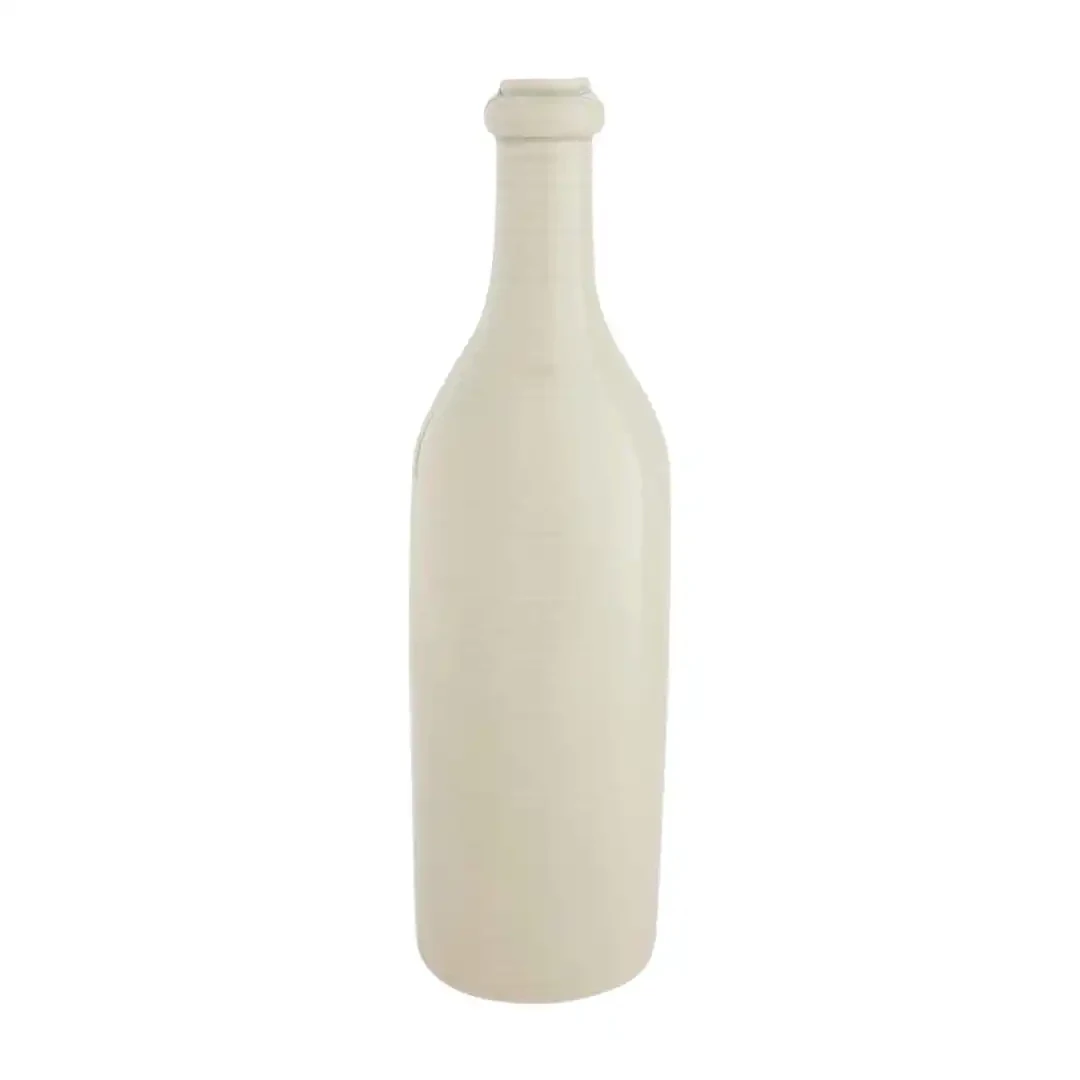 Stoneware Vase Taupe Bottle 
