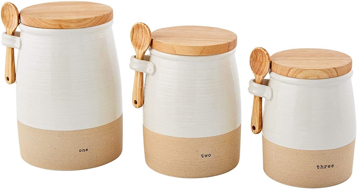Stoneware Farm Canister Set
