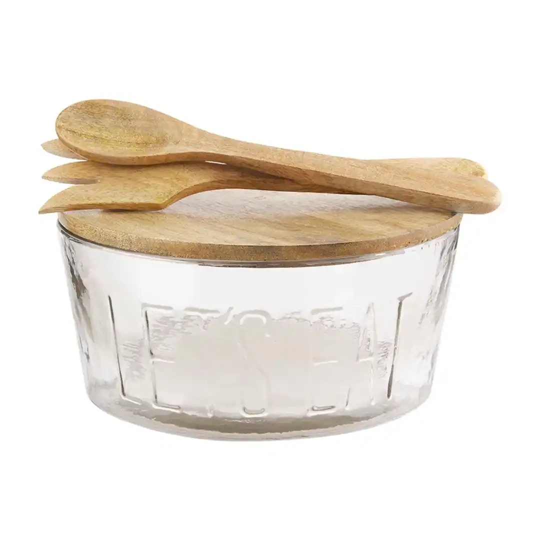 Bistro Lets Eat Glass Bowl Set