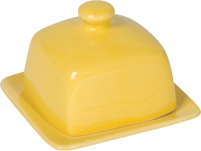Butter Dish Sq Yellow