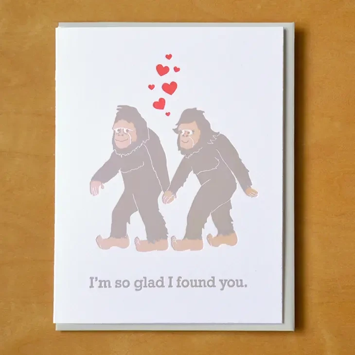 Card Sasquatches In Love