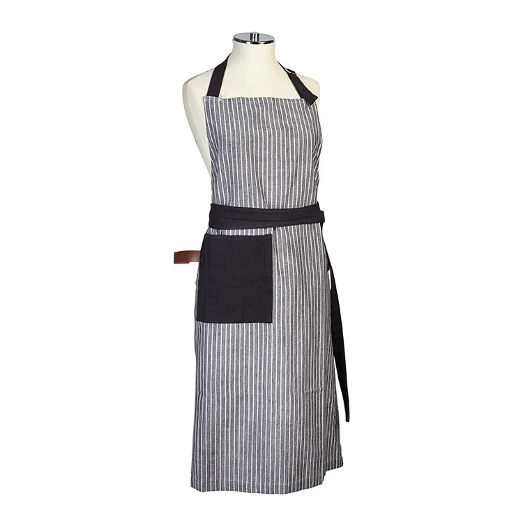 Apron Chambray Stripe Black