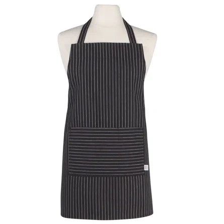 Apron Junior Chef Pinstripe Black