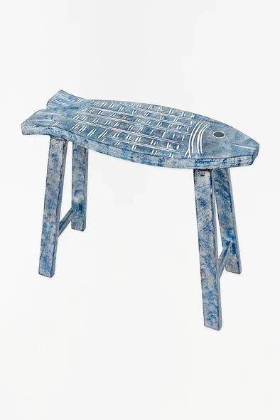 Lake Stool Fish Shaped Blue Large