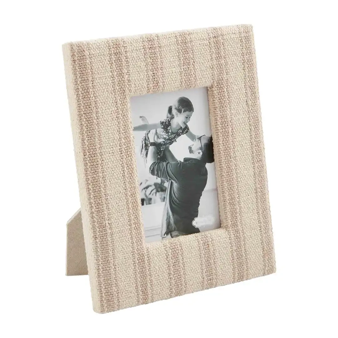 Stoneware Frame Taupe Striped Fabric