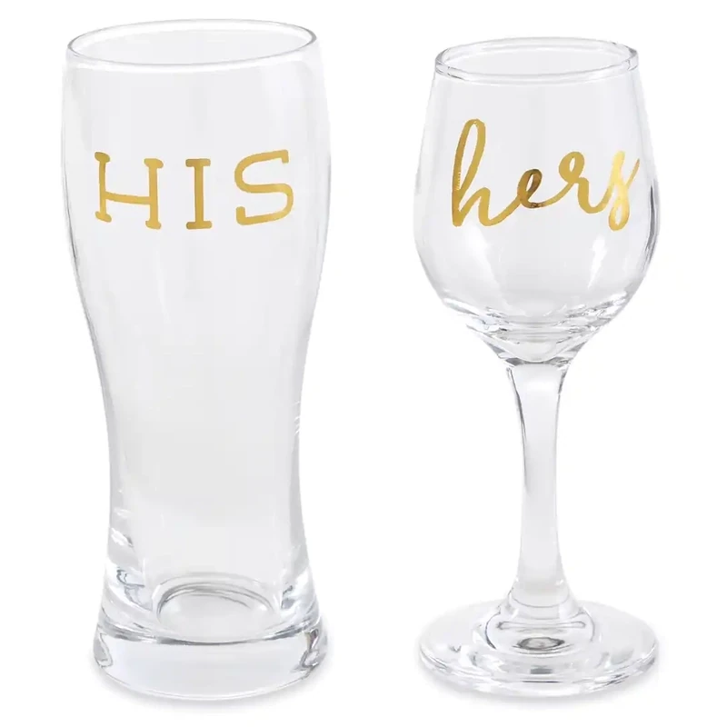 Wedding Glasses Wine His Hers
