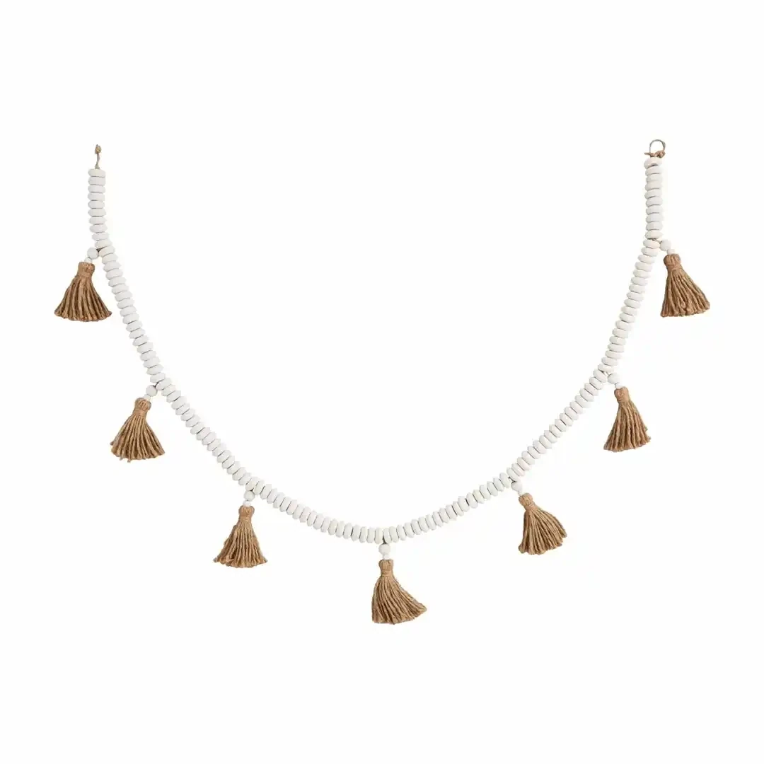 Beaded White Tassel Garland