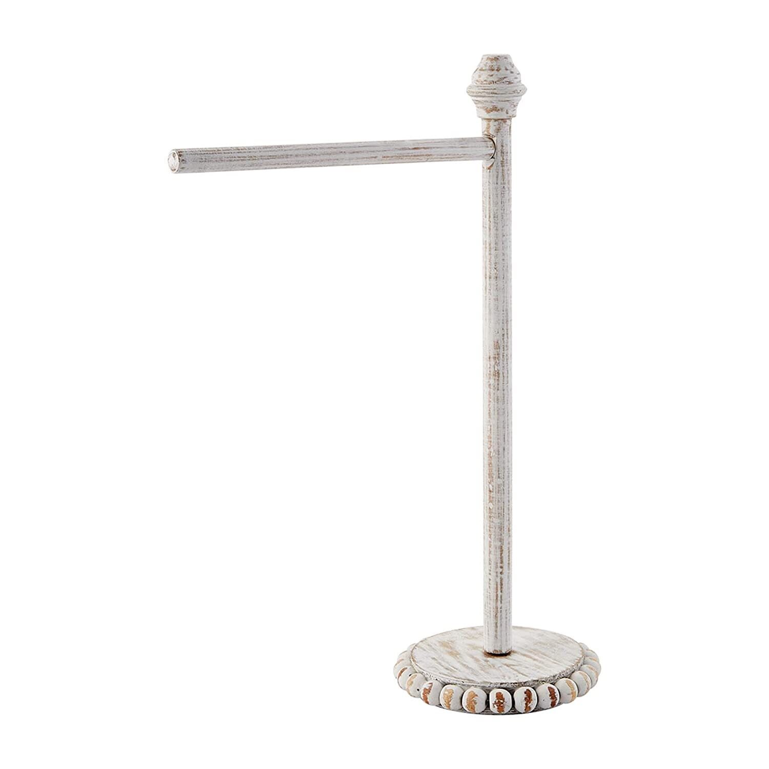 Beaded White Towel Holder