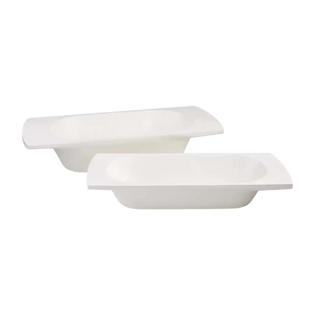 Wood White Dough Bowl Set