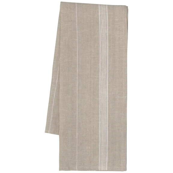 Towel Linen Pinstripe Mason White
