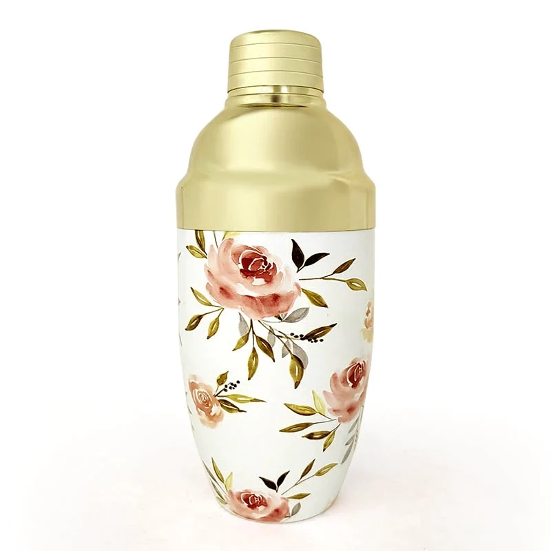 Bar Cocktail Shaker Watercolor Floral