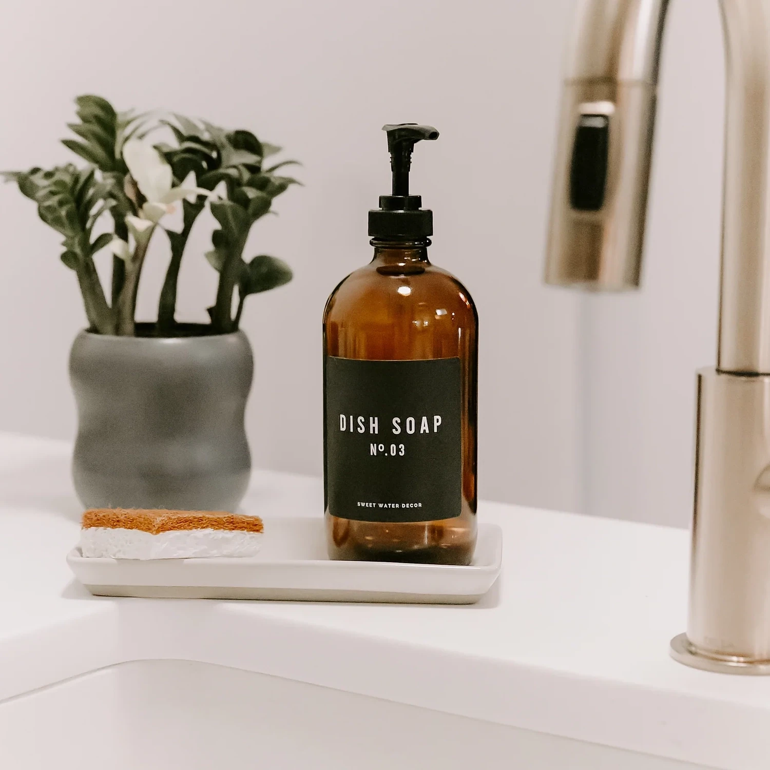 Amber Dish Soap Dispenser