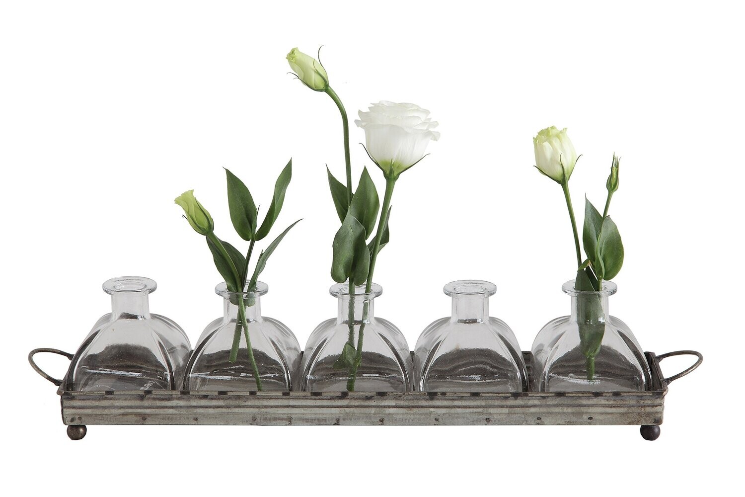 Vase Galvanized Tray Clear Vases