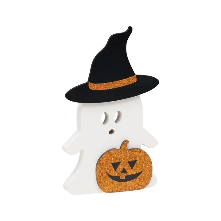 Fall HWN Witchy Ghost W Pumpkin Large