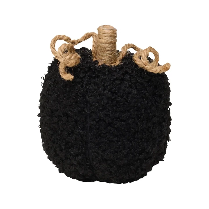 Fall HWN Pumpkin Sherpa Black Small