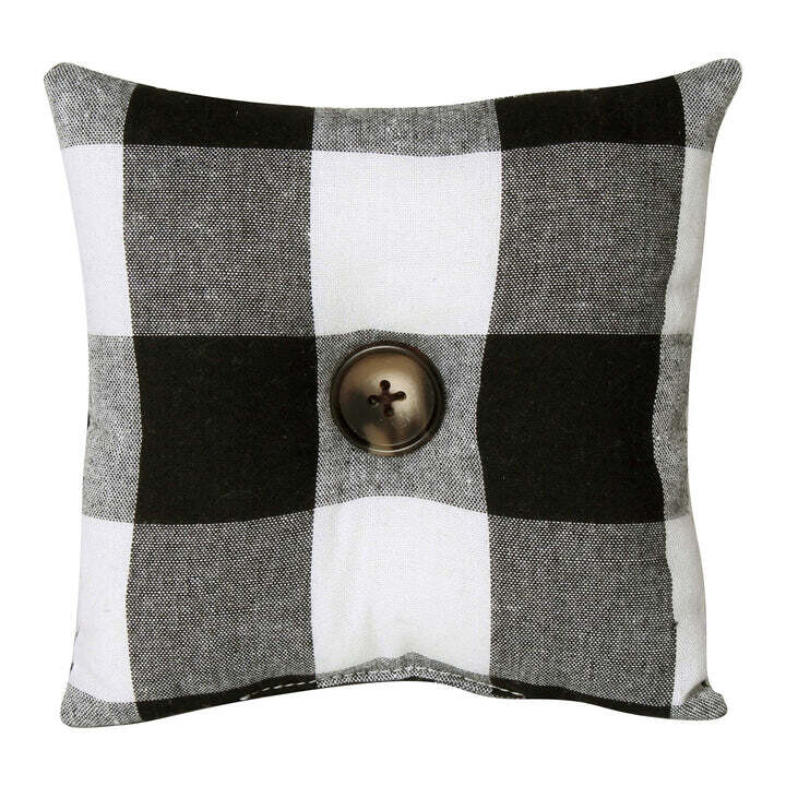 Fall Mini Pillow BW Check Fabric