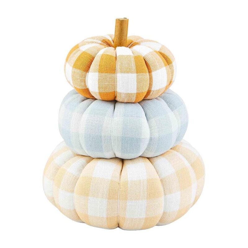 Fall Pumpkin Gingham Stacked