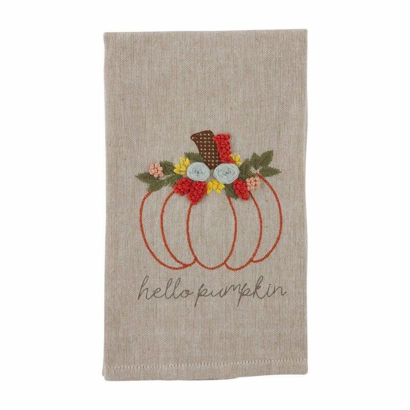 Fall Towel Hello French Knot