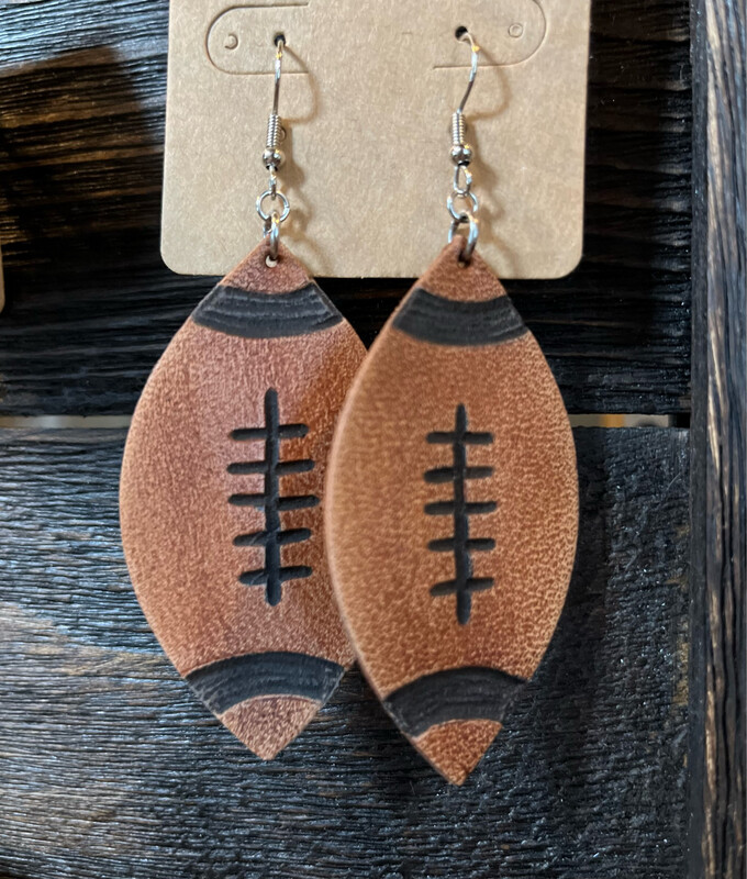 Earrings Leather Football