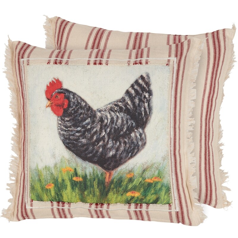 Farm Pillow Plymouth Rock Chicken