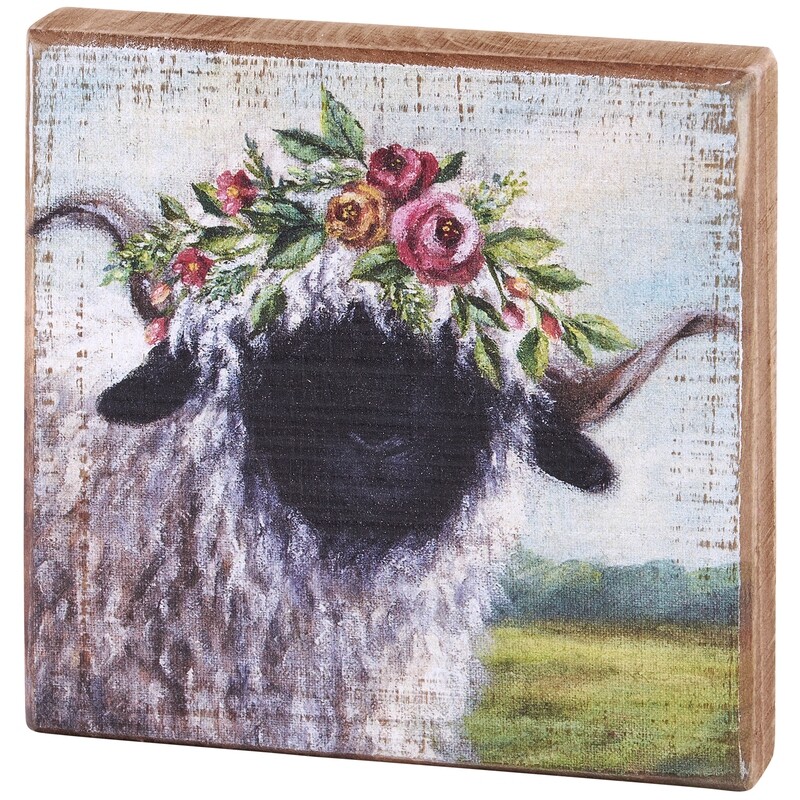 Farm Sign Floral Sheep