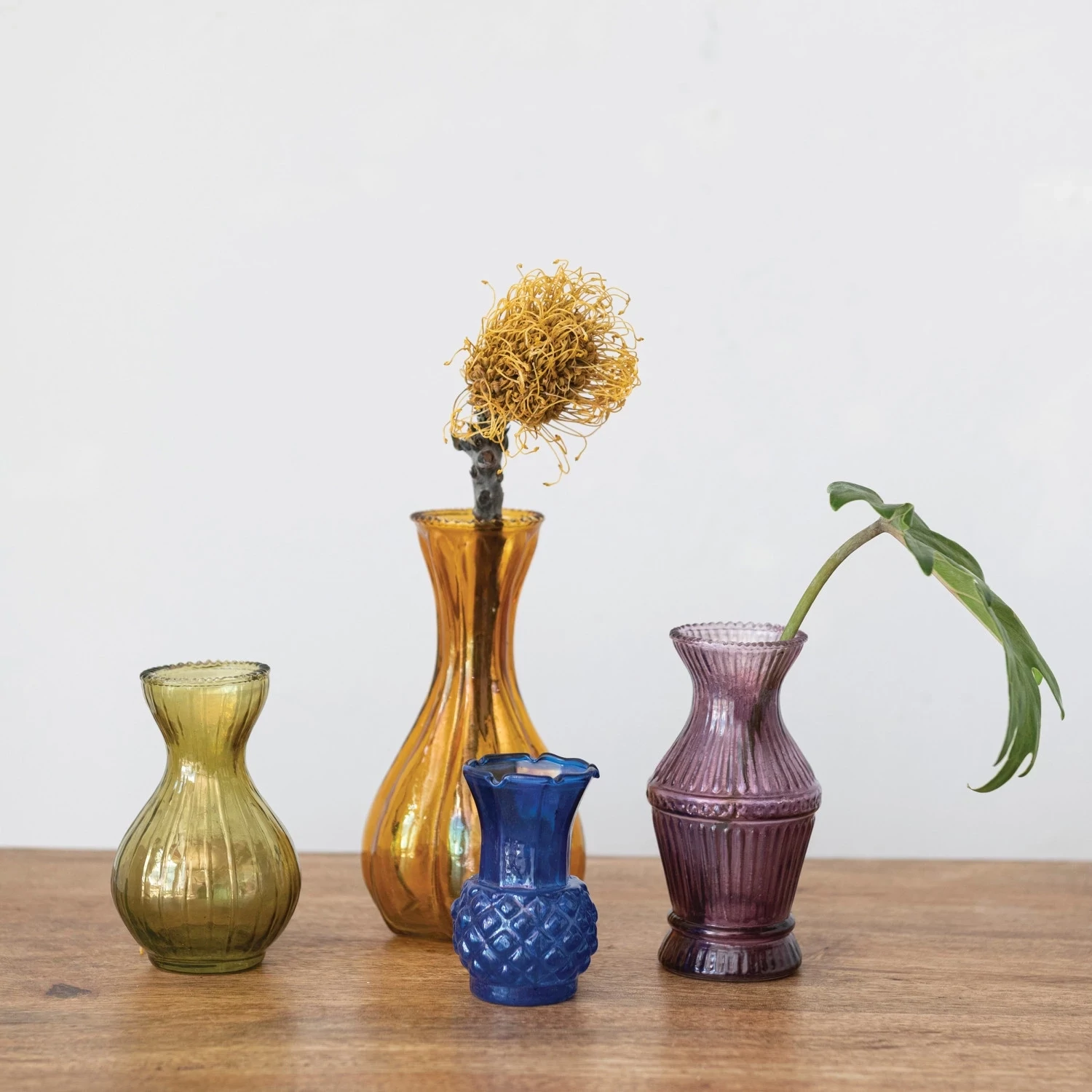 Vase Debossed Glass Purple