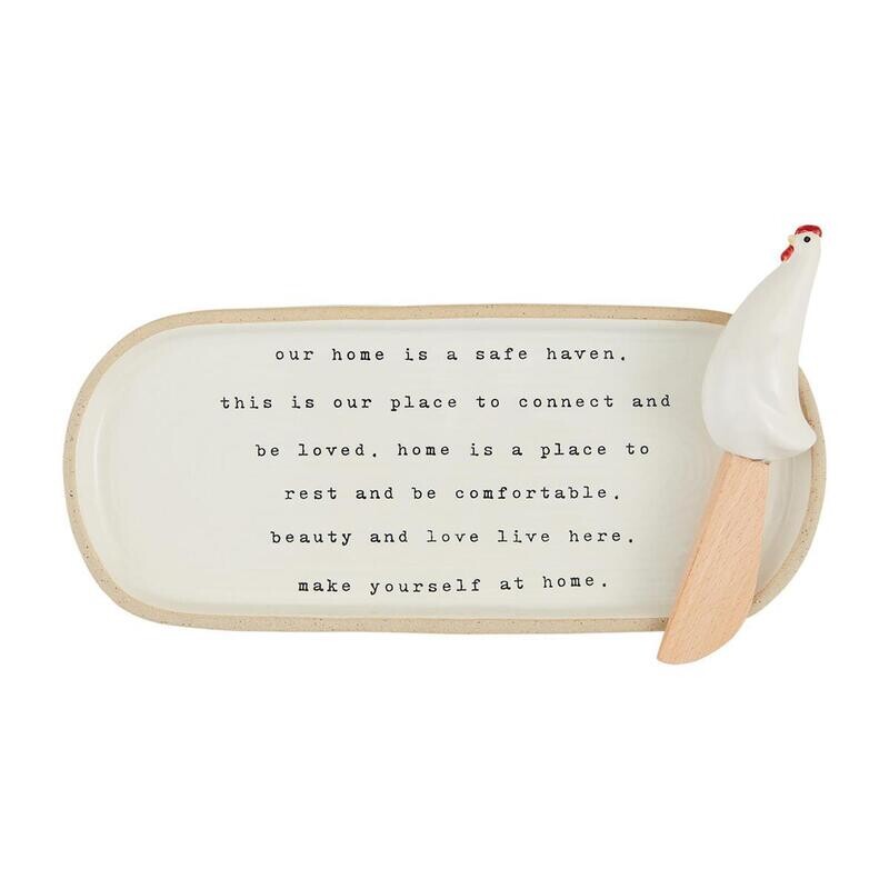 Stoneware Sentiment Plate Our Home Everything