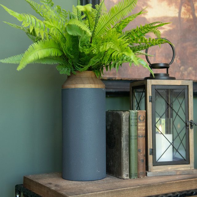 12" Black Brown Two Tone Vase