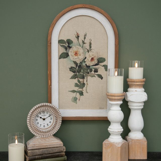 White Floral Arched Print
