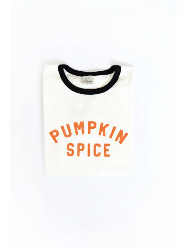 Pumpkin Spice Ringer Graphic Top